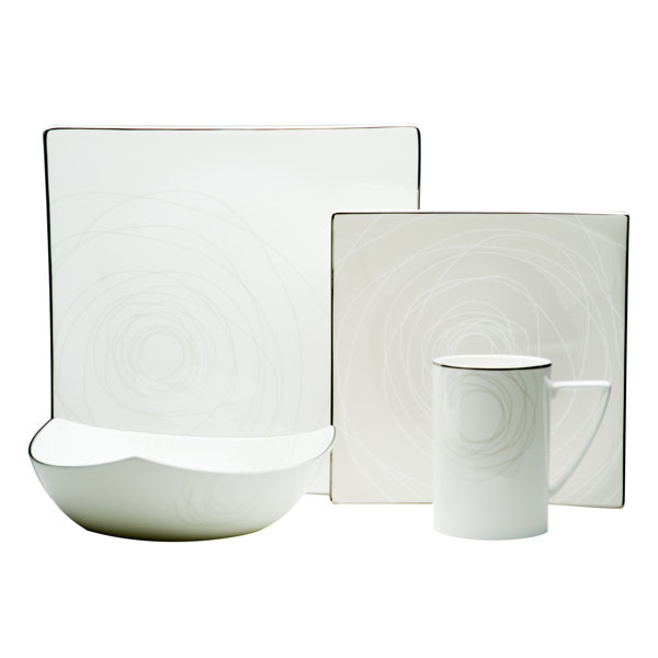 Red Vanilla Orbit Bone China Dinnerware Set of 16 & Reviews Wayfair
